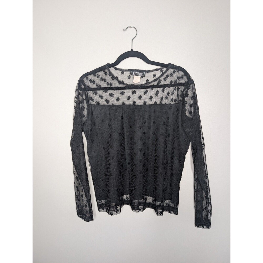 Vintage See Through 90 S Black Top sz M